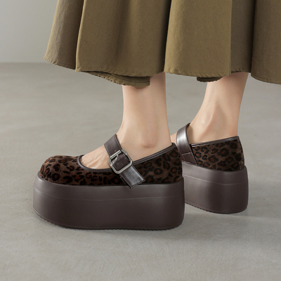 8cm羊羔毛加绒玛丽珍单鞋女冬季