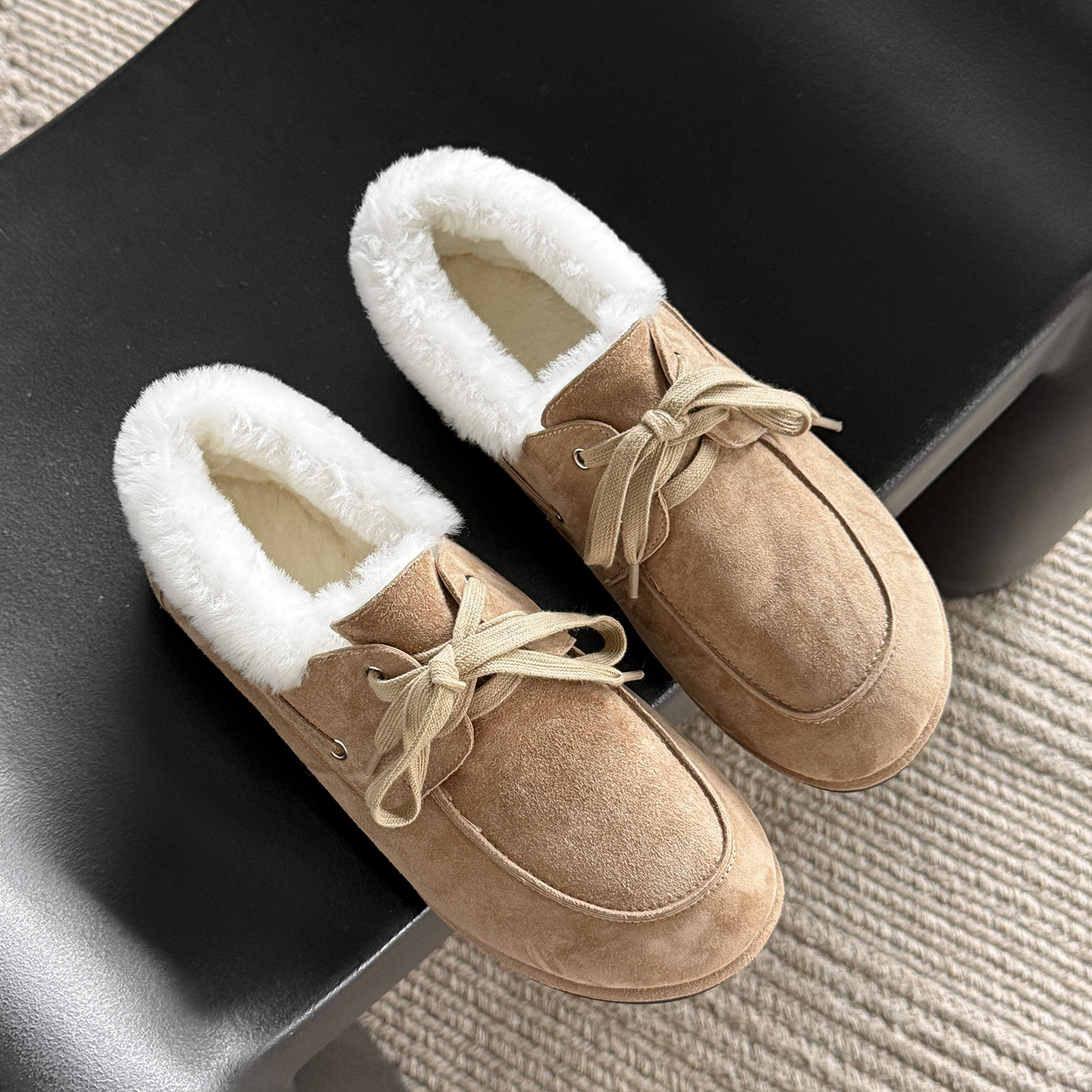 勃肯鞋女百搭平底保暖乐福鞋