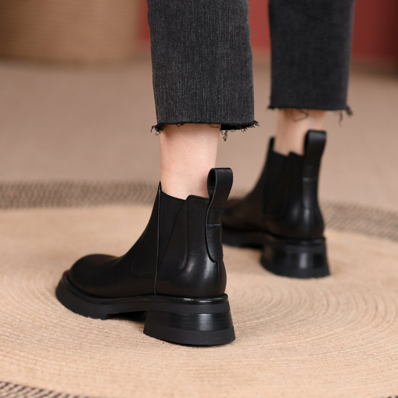 瘦瘦马丁靴烟筒粗跟骑士西部靴