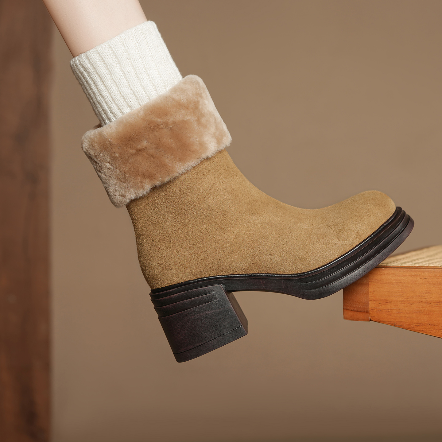 防滑保暖短靴百搭加绒加厚雪地靴