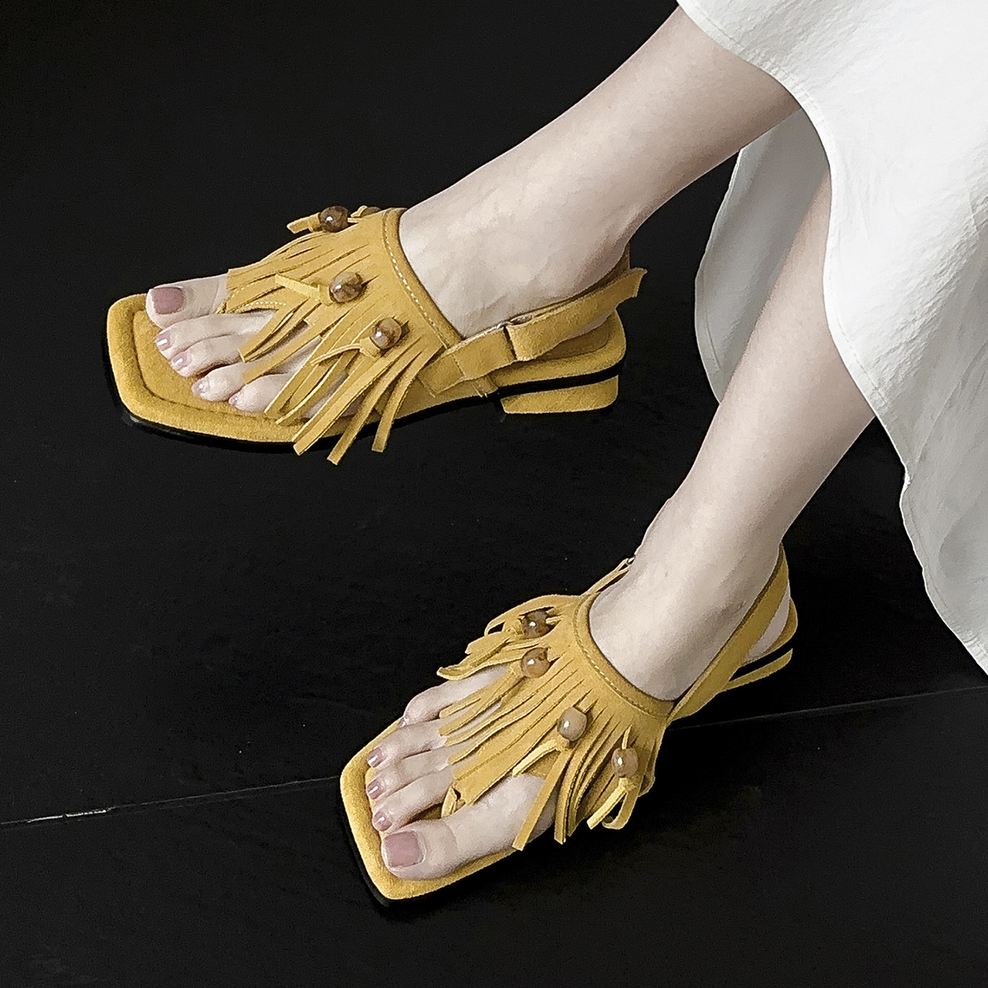 3cm波西米亚外穿流苏凉鞋夏季