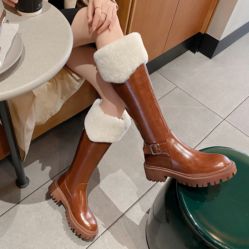 骑士靴保暖加绒防滑长筒雪地棉鞋