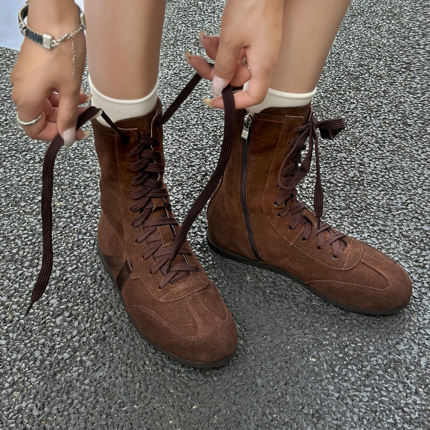 中筒马丁靴复古废土风机车骑士靴