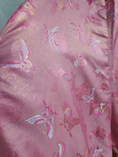 罗绮者玫红太太服阔腿裤粉红色植物丝织锦洒金工艺连体裤设计师款