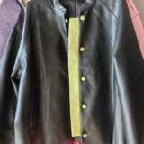 110 提花衬衫 140斤 羊皮拼接宋锦外套 罗绮者76号黑色双面穿皮衣