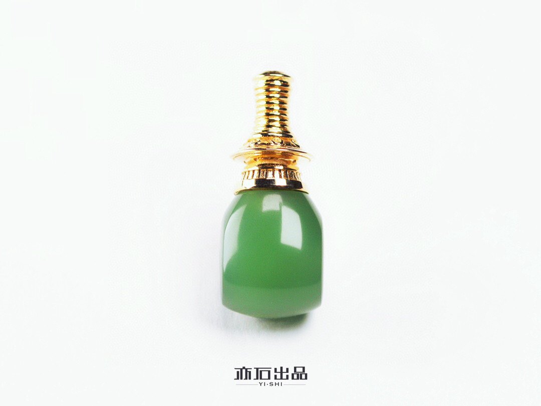 亦石出品·青鸾系列西安绿·金塔三通·8mm款