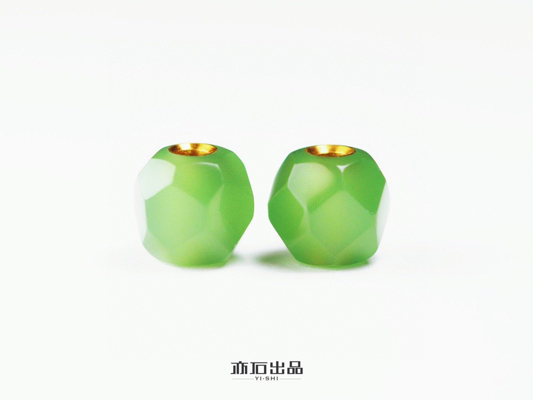 亦石出品&middot;青鸾系列西安绿&middot;无相珠7mm款