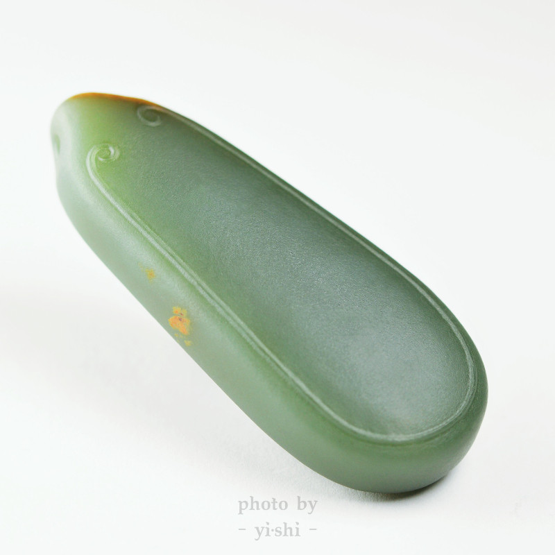 亦石出品·析木绿·河磨籽料 极简博古纹饰·无事牌