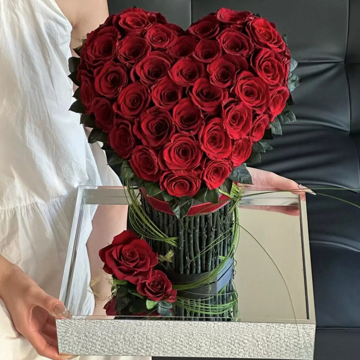 七夕情人节永生花蝴蝶之恋玫瑰花摆件送亲人老婆闺蜜女友生日礼物