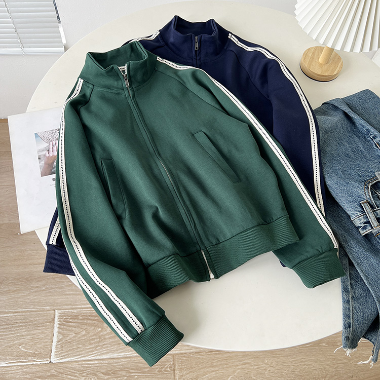 设计感立领拉链短外套女秋季