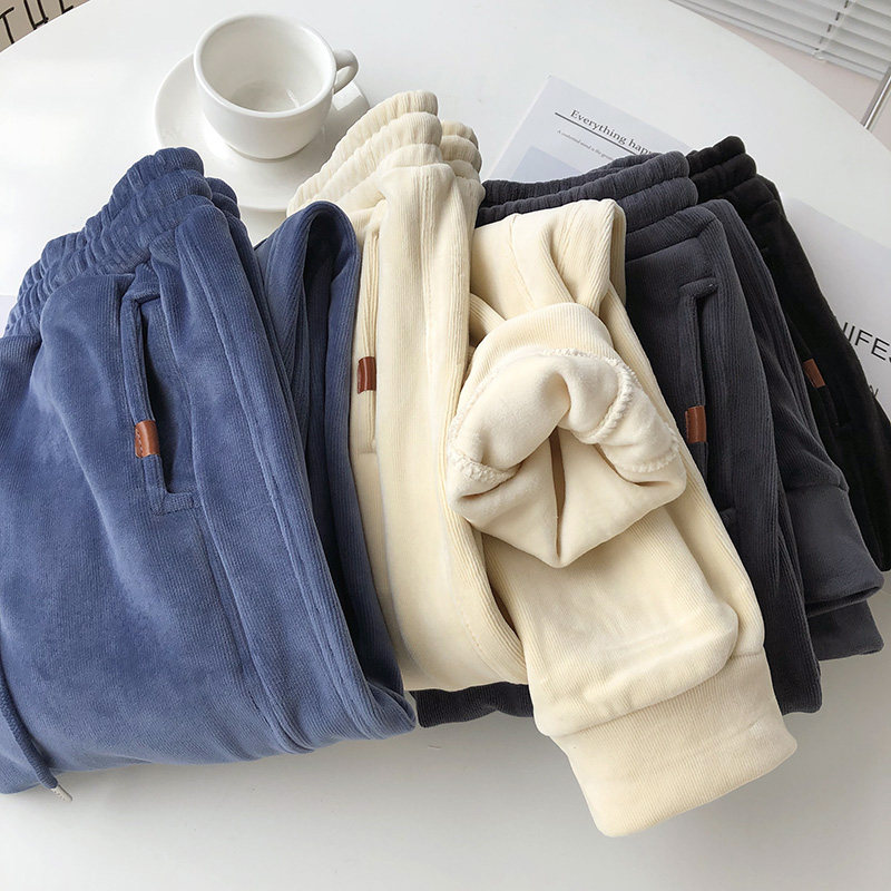 冬季加绒加厚休闲运动裤女秋冬保暖松紧腰宽松显瘦束脚哈伦裤卫裤,女装/女士精品,休闲裤,淘宝优惠券,粉丝福利购,淘宝优惠卷