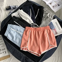 Phiên bản Hàn Quốc của mùa hè retro gió retro khoe chân chạy quần short nữ cotton nhà giản dị quần nóng bãi biển quần thủy triều - Quần short quần sooc đũi nữ