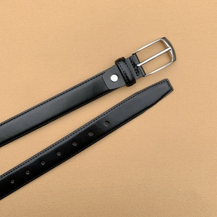 男女窄款商务真皮腰带光面针扣细皮带正装西服裤带29mm