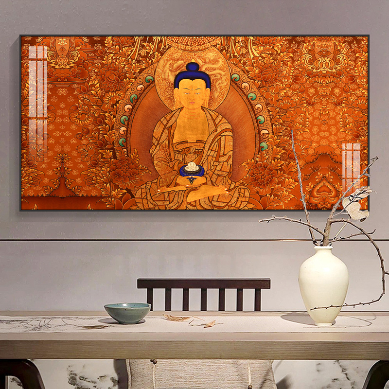 唐卡装饰画威德菩萨阿弥陀佛金刚风水西方客厅玄关壁画大佛像挂画