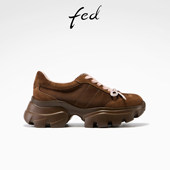 春季 增高厚底鞋 新款 fed复古老爹鞋 女鞋 褐履行野休闲鞋 女款 YAB016