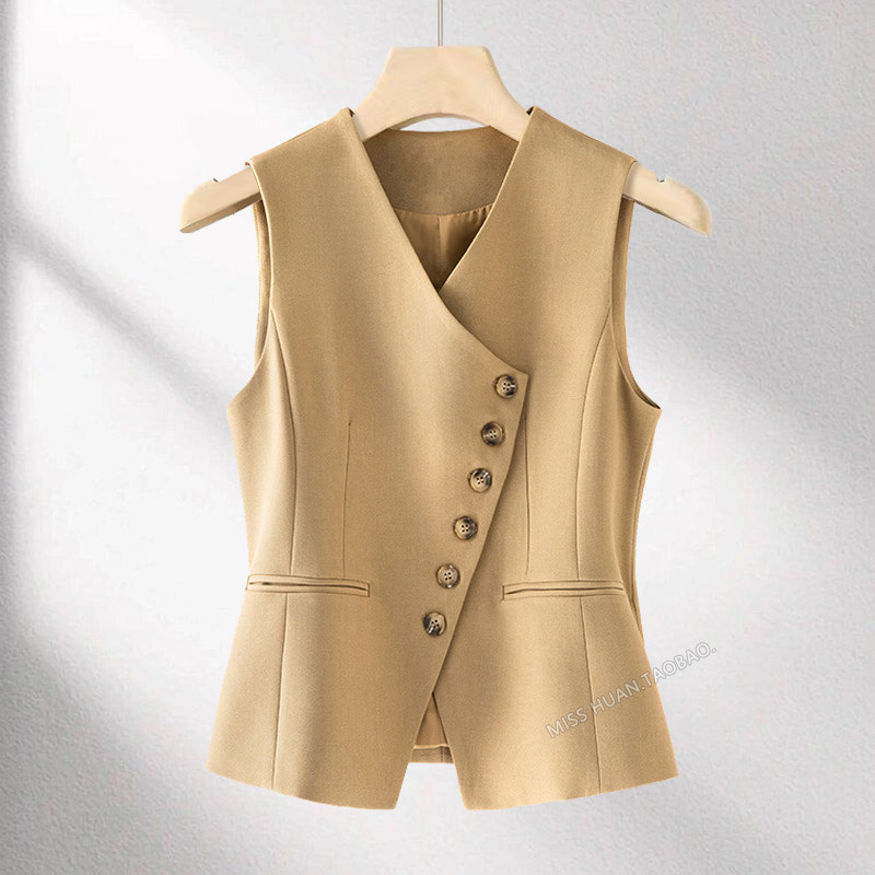 西装马甲背心女款不规则设计感2026春秋新款无袖收腰气质外穿马夹