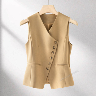 西装马甲背心女款不规则设计感2026春秋新款无袖收腰气质外穿马夹
