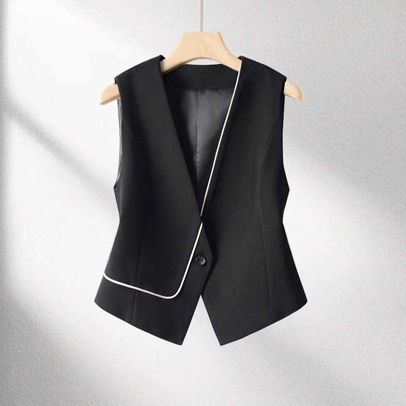 黑色老钱风马甲女时髦洋气开衫