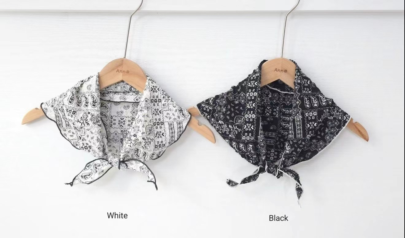 韩国东大门大夫三角碎花b117新款时尚百搭丝巾简约百搭小领巾气质