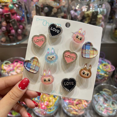 韩国东大门bebe新款时尚百搭拉布布洞洞鞋鞋子配件鞋扣鞋装饰