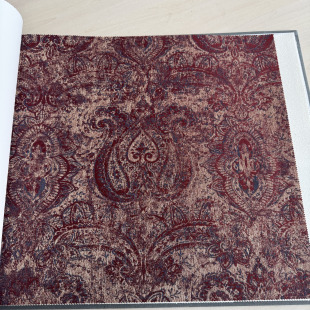 美式复古红色腰果花墙布客厅卧室背景墙满铺红色柔然高端无缝壁布