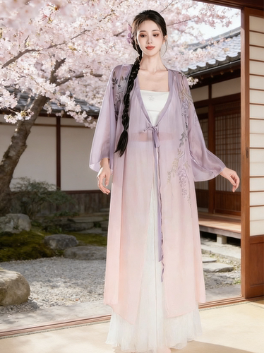 苏州慢演出服牡丹亭长款外披宽大外衣古典舞中国舞纱衣艺考舞蹈服