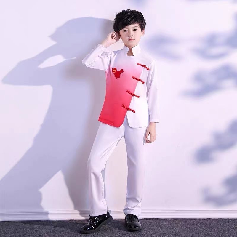 舞蹈服大合唱挥红演出服指比赛服疆运动会歌装小学生装班服服万中