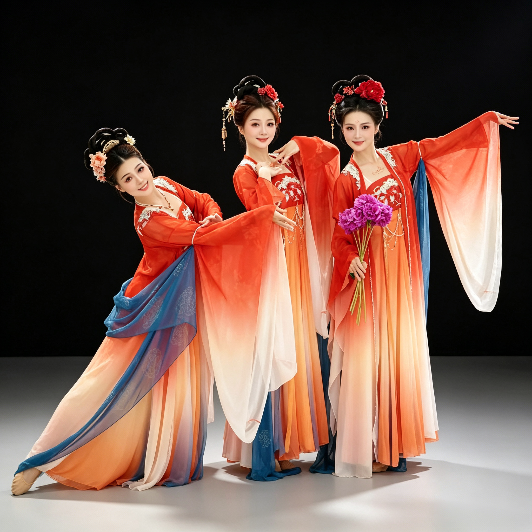大码唐宫夜宴舞蹈服新款琵琶曲演出服国风双面燕洵长安啊表演服女