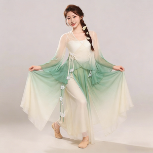 初高中生古典舞春三月舞蹈服中国舞练功服超仙飘逸茶花开了演出服