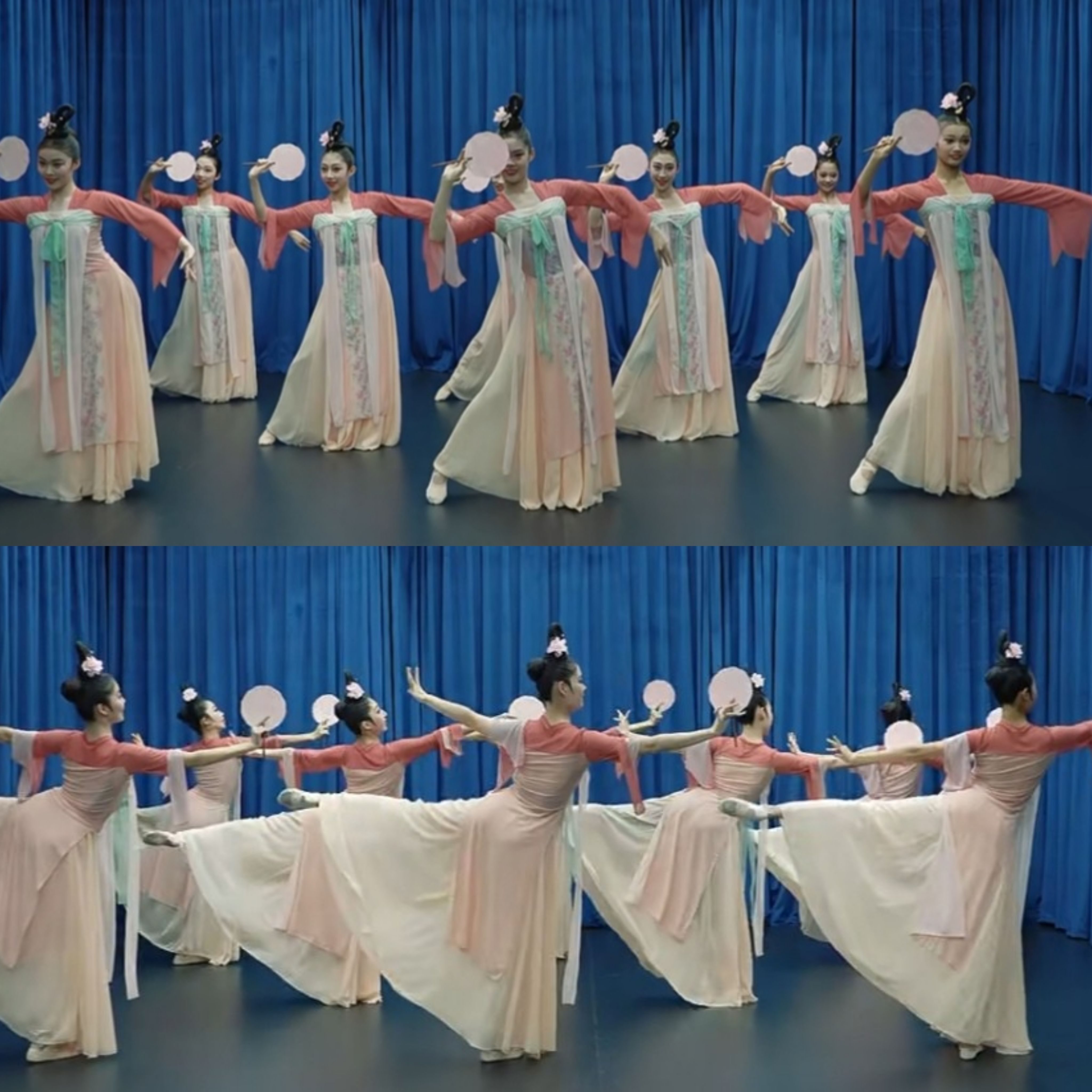 初中生古典舞演出服春颂大码桃花诺舞蹈丽人行540度大摆裙套装仙