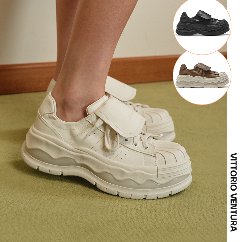 【任敏同款】VITTORIO VENTURA薇薇燃 可拆鞋舌牛皮蛋壳板鞋