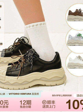 【孟子义杨超越同款】VITTORIOVENTURA薇薇燃 牛皮运动厚底板鞋