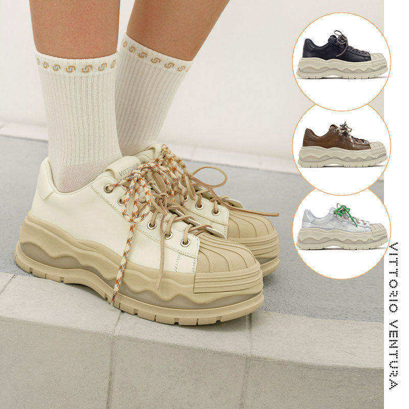 孟子义檀健次同款VITTORIOVENTURA薇薇燃 牛皮贝壳运动板鞋