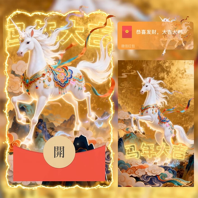 2026马年大吉微信红包封面序列号除夕春节敦煌马wx动态皮肤激活码
