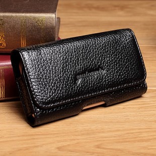 5.5 5.0 6.8寸手机挂腰包皮套 超薄4.7 手机腰包男真皮穿皮带横款