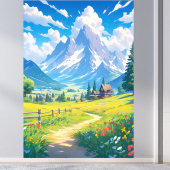 墙画墙纸壁画贴纸 饰贴画个性 可爱治愈竖版 自粘背景墙贴宿舍卧室装
