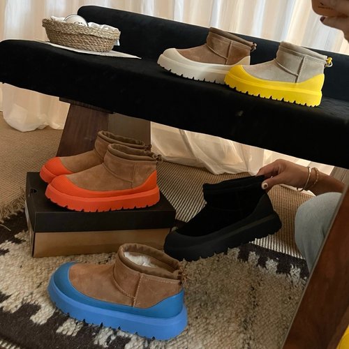 桑坡王一博羊毛雪地靴一脚蹬棉鞋