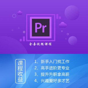 PR视频教程零基础自学入门课程模板素材影视后期短视频剪辑网课