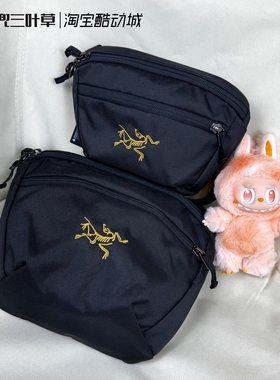 Arcteryx始祖鸟Mantis 1L 2L黑金刺绣户外轻便单肩腰包斜挎包小包