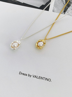 纯银破壳项链女日韩ins冷淡风