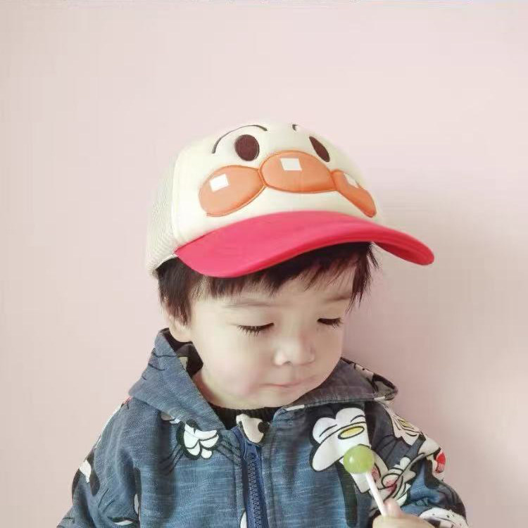 儿童帽子春秋款男童女童宝宝可爱卡通面包超人鸭舌防晒遮阳帽出游