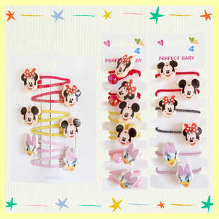 卡通发夹 儿童配饰 外贸米奇米妮黛丝留海碎夹子发圈头绳皮筋发饰