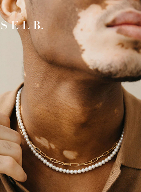 GISEL B 24k镀金 Collier Double Charly 珍珠双层项链