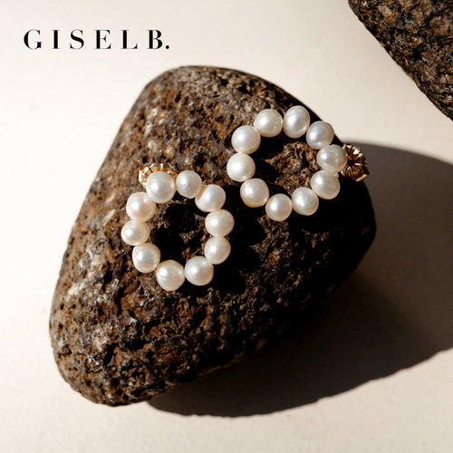 GISELB黄铜镀24K金耳钉