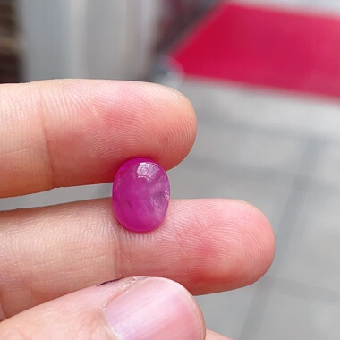 天然无烧无注胶无填充红宝石裸石戒面玫红粉色少女系镶嵌戒指吊坠