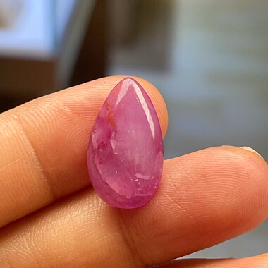 9.59ct天然水滴红宝石裸石戒面紫红色镶嵌吊坠戒指7月生辰石11*19