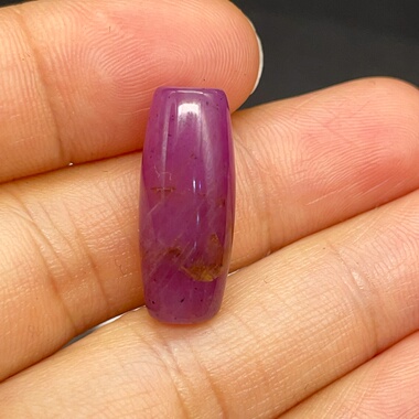 19.74ct天然红宝石桶珠天珠转运珠锁骨链 文玩串珠配石5行属火旺