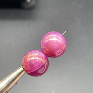 【永顺珠宝】放漏两粒红宝石圆珠无烧无胶13mm佛珠色甜专柜品质好