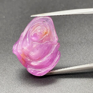 【永顺珠宝】天然无烧红宝石牡丹花吊坠女士情人节礼物色甜光泽好