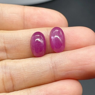 新款两粒天然红宝石椭圆形裸石镶嵌戒指吊坠耳饰7.89ct女士礼物火